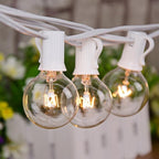 String Lights 100 Ft Vintage Amber G40 Edison Bulbs, 105 Count