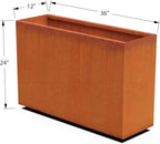 Plantercraft Corten Steel Planter, Large Rectangular Planters for Outdoor Plants - 36x12x24 Inch Extra Large Outdoor Planter Box for Modern Patio & Garden Design
