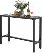 COSTWAY Outdoor Bar Table 48-inch Wide, Narrow Counter Height Dining Table by COSTWAY
