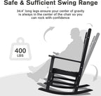 Devoko HDPE Rocking Chair Plastic Outdoor Indoor Patio Rocker Chair High Back All Weather Rocker for Patio Backyard Porch Garden (Black)
