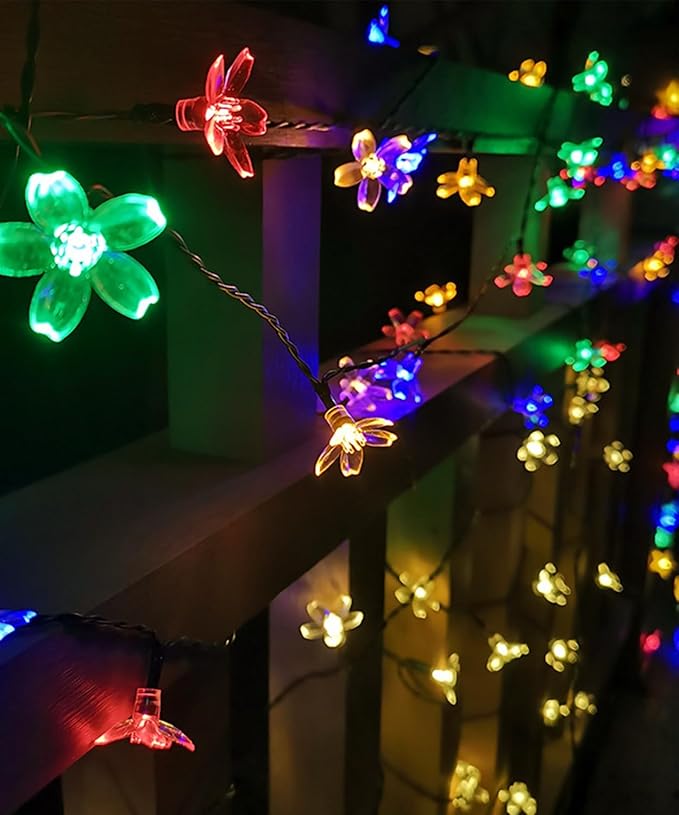 Indoor Flower String Lights, 33 ft 100 LED Multicolor Cherry Blossom