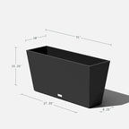 Veradek Pure Series Midori Trough Planter - Large Rectangular Planter for Outdoor Deck/Porch | Durable All-Weather Use with Drainage Holes | Modern Decor for Shrubs, Flowers, Small Plants