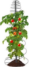 Spiral Trellis for Climbing Plants Outdoor, 45 Inch Tall Heavy Duty Metal Garden Tower, Decorative Plant Support with Anti-Tip Stake,Rustproof for Clematis Pole Beans Cucumber Berry Vines Pots,1 Pack