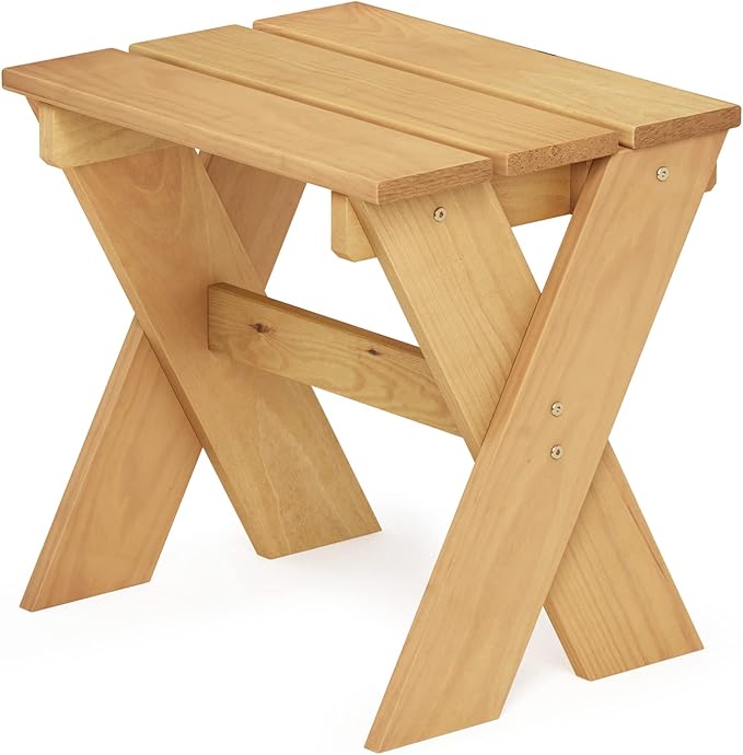 Furinno Tioman Outdoor Side Table Flower Stand, Pine Wood