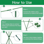 Garden Stakes 17Inch 20Pack, DIY Tall Plant Support Stakes of 4Ft,5Ft,6Ft,7Ft, HAINANSTRY Fiberglass Plant Stake for Indoor & Outdoor Plants, Tomato Vegetable Stakes for Garden