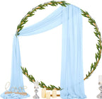 Outdoor Curtains: Blue Sheer Chiffon Arch Drapes, 2 Panels, 29 in x 20 Ft