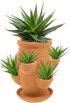 BESTonZON Terracotta Multi Pocket Succulent Plant Pot Lightweight Strawberry Planter Indoor Clay Flower Pot for Garden Decorative Use Khaki