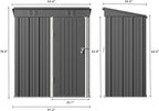 Bealife 5' x 3' Outdoor Storage Shed Clearance, Metal Outdoor Storage Cabinet - Image 8