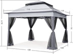 COOSHADE 11x11 Pop Up Gazebo Tent Outdoor Canopy Patio Shelter with Mosquito Netting(Dark Grey)