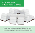 Kigeli 6 Pcs Resin Garden Pot Feet for Outdoor Planters 3 Inch Long 1.5 Inch Tall Flower Handmade Elevator Plant Feet Frost Proof Lifter for 14-20 in Pot (White)