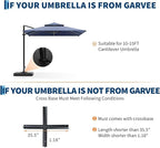 Garvee 4Pcs Patio Umbrella Base 330lb Capacity Cantilever Umbrellas Weight Stand Umbrella Base Filled with Water or Sand for 10-15FT Outdoor, Garden, Deck, Poolside Umbrellas Use, Black