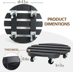 2 Pack Plant Stand with Wheels, Plant Caddies with 360° Lockable Smooth Sliding Wheels Durable Sturdy, Outdoor/Indoor Heavy Duty Rolling Plant Stand for Plant Pot,Flower Pot (11" Black)