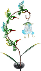 Bshine Solar Hummingbird Lights Outdoor Garden Decoration, Metal Stake Waterproof Hanging Flower Solar Lights, Yard Decoration Outdoor Terrace, Path and Art Lawn Ornaments