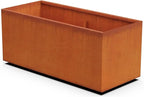 Plantercraft Corten Steel Planters | 46 Inch Large Rectangular Planters for Outdoor Plants | Extra Large Outdoor Planter Box for Patios, Walkways & Garden Borders | Made in USA