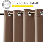 NICETOWN 2 Panels Outdoor Curtains for Patio Waterproof & Windproof, Thermal Insulated Top & Bottom Grommet & Back Tab Light Block Outdoor Drapes with Bouns Rope for Fixed, Tan, W84 by L95