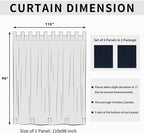 Easy-Going Outdoor Patio Curtains Detachable Tab Top Windproof Weatherproof Curtain for Cabana, Porch, Pergola and Gazebo, Tab Bottom Drape, 2 Panels, 110W x 96L inch, Navy