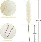 Artificial Pampas Grass Greenery Stems, 50 Pack, 21.6 Inch, Beige
