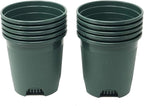 5.5 Inch Gardening Flower Pots 10-Pack Green Pot Liners 0.5 Gallon Nursery Pot Plastic Planters for Outdoor Indoor Plants with Drainage Holes
