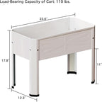 Elevated Metal Planter Box Stand Heavy Duty Raised Garden Bed for Vegetables Flowers Herbs Indoor Outdoor Use, Cream