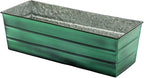 Achla Designs Galvanized Window Flower Box Planter-Green-Medium (24" L x 9.5" W x 7.5" H)