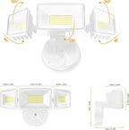 Onforu 100W 11000LM Flood Lights Outdoor, Brightness Security LED Flood Lights with 3 Adjustable Heads, Switch Controlled, IP65 Waterproof 6500K Outside Exterior Flood Light for Yard Garage Eave Patio