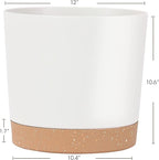 kubvici Plant Pots for Indoor Plants, 2 Pack 12 Inch Pots for Plants, Lightweight Large White Planters for Indoor Outdoor, Big Plastic Plant Pot Flower Pot with Drainage (12” White)