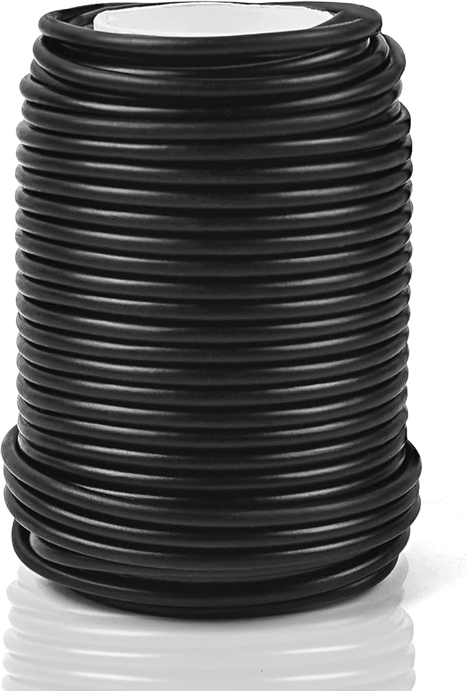 Decoroca Soft Plant Ties for Support - 65.6' Reusable Waterproof Plant Wire, Garden Twist, Office Organization and Decoration Binding（1pc/Black）