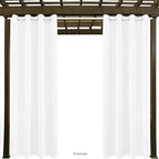 Waterproof Outdoor Curtain W52 x L84 - Grommet Top Sunlight Blocking Window Treatment Drapes Blackout Curtains for Home Bedroom Living Room Outdoor Patio Porch Pergola Cabana Gazebo (Pure White)
