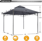 ABCCANOPY Gazebos for Patios 8x8 - Outdoor Steel Frame Gazebo for Lawn Backyard Garden Deck (Gray)