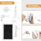 5W Solar Panel Compatible for Ring Camera Spotlight Cam Plus/Pro (Battery) Stick Up Cam/Pro Spotlight Cam Battery, with 10ft Cord IP65 Waterproof with Type-C to DC Adapter Cord-2Pack