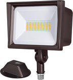 DEWENWILS 65W Flood Lights Outdoor, 6670 LM Super Bright(500W Equivalent) IP65 Waterproof Knuckle Mount LED Security Light, 5000K Daylight LED Flood Light for Garage, Patio, Yard, UL Listed, Browm