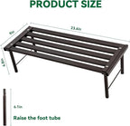 Metal Plant Stand, Rust-proof Aluminum Flower Pot Stand, Heavy Duty Planter Display Shelving for Patio Balcony Garden Living Room Decorative (Ebony, 23.6 Inch)
