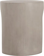 Christopher Knight Home Outdoor Round Side Table, U-Shaped Patio Garden Stool Coffee End Table,Decorative Accent Table for Patio,or Balcony,Lightweight Concrete Material,Light Gray