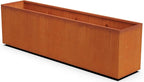 Plantercraft Large Rectangular Planters for Outdoor Plants | Extra Large 84x18x24 Corten Steel Planter Box for Patios and Gardens | Heavy Duty Metal Planter