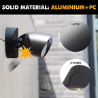 LUTEC 6222B-D2D 3500 Lumen 32 Watt Dusk to Dawn Dual-Head Flood Light Outdoor Waterproof Exterior Security Floodlight Light, Full Metal Design for Patio, Garden, Yard-Black