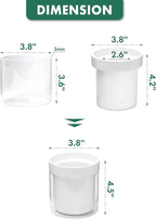 Phoenix Vine 4 Inch Self Watering Planter, White Terracotta Clay Pot with Glass Reservoir for Indoor Plants, Herbs, Flowers, Set of 3, 52-B-E-3