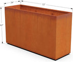 Plantercraft Extra Large Planters Outdoor - 72x24x42 Corten Steel Planter for Privacy Screens & Patios | Large Rectangular Planters for Outdoor Plants, Heavy Duty Metal Box