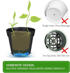 homenote Plant Pots,6/7.5 Inch Flower Pots for Plants Plastic Planters for Indoor with Multiple Drainage Holes and Trays, for All Home Garden Flowers Succulents,Outdoor(Black,10 Pack)