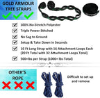 Gold Armour Camping Hammock - XL Double Hammock Portable Hammock Camping Accessories Gear for Outdoor Indoor with Tree Straps, USA Based Brand (Green)