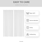 Outdoor Patio Curtain Waterproof Darkening Thermal Insulated Indoor Curtains for Bedroom, Porch, Living Room, Pergola, Cabana, W105 x L120 Extra Wide Room Divider, Set of 2 Panels, Pure White