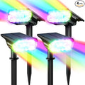 68 LEDs RGB Solar Spot Lights, 1000 Lumens 9 Lighting Modes Color Changing Solar Outdoor Lights, IP67 Waterproof 2-in-1 Landscape Garden Light for Yard Patio, 4 Pack