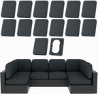 Cushion Covers, 14-Piece Dark Gray Stretch Patio Set