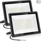 200W LED Flood Light 2 Pack, 22500lm Super Bright Security Lights, IP66 Waterproof Outdoor Flood Light, 5000K Daylight White Floodlight for Yard, Garden,Basketball Court, Arena