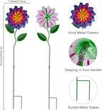 Metal Flowers for Outside,3 Pack Flowers Decorative Garden Stakes Spring Decor,Waterproof Metal Yard Art for Outside,Lawn,Patio,Yard