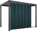 Easy-Going Linen Look Outdoor Curtains Waterproof Windproof Porch Curtains, Soft Thicken Outdoor Privacy Curtains for Patio, Gazebo, Grommet Top and Tab Bottom Drape, 1 Panel, 110x96 inch, Teal