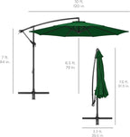 Best Choice Products 10ft Offset Cantilever Hanging Market Patio Umbrella, 8 Sturdy Ribs, Easy Adjustment - Green
