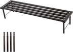 Metal Plant Stand, Rust-proof Aluminum Flower Pot Stand, Heavy Duty Planter Display Shelving for Patio Balcony Garden Living Room Decorative (Ebony, 35.4 Inch)