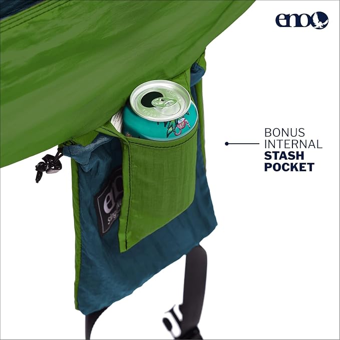 Camping Hammock, Single Lightweight Nylon in Marine Cedar