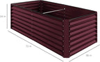 Best Choice Products 6x3x2ft Outdoor Metal Raised Garden Bed, Deep Root Box Planter for Vegetables, Flowers, Herbs, 269 Gallon Capacity, 100% Non Toxic Materials - Burgundy