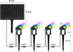 Zyan Solar Color Changing RGB Spotlights with Remote, Separate Monocrystalline Panels & USB-C Powered 18000mAh Auto On Off, Outdoor IP65 Waterproof, for Patio Yard Garden Pathway (12 Pack)